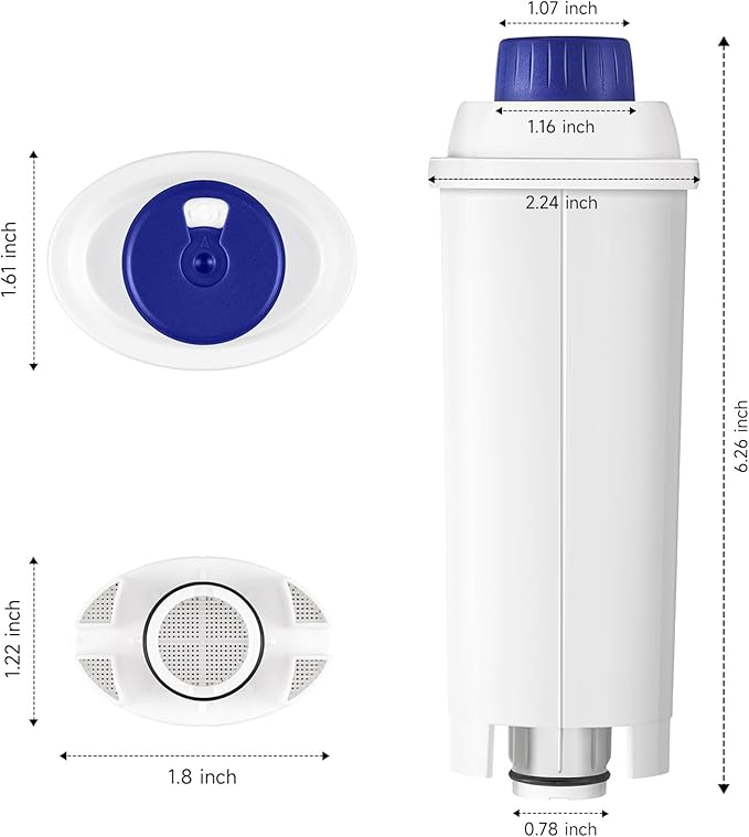Water Filter Cartridge Replacement for Espresso Coffee Machines - Compatible with ECAM, ETAM, ESAM, Dinamica, Eletta Series - Improves Taste & Protects Your Machine, 4-Pack for Home Use