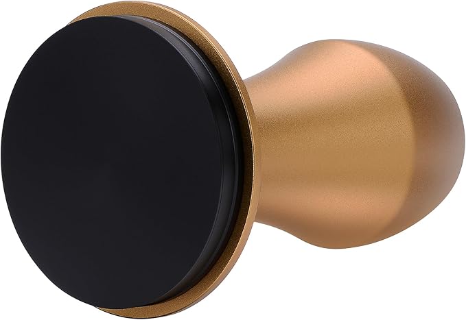 Normcore 58.5mm Coffee Tamper V4, Espresso Barista Hand Tamper, Spring Loaded Tamper With Titanium PVD Coating Flat Base, Bronze Anodized Aluminum Handle, Compatible with 58mm Espresso Machine