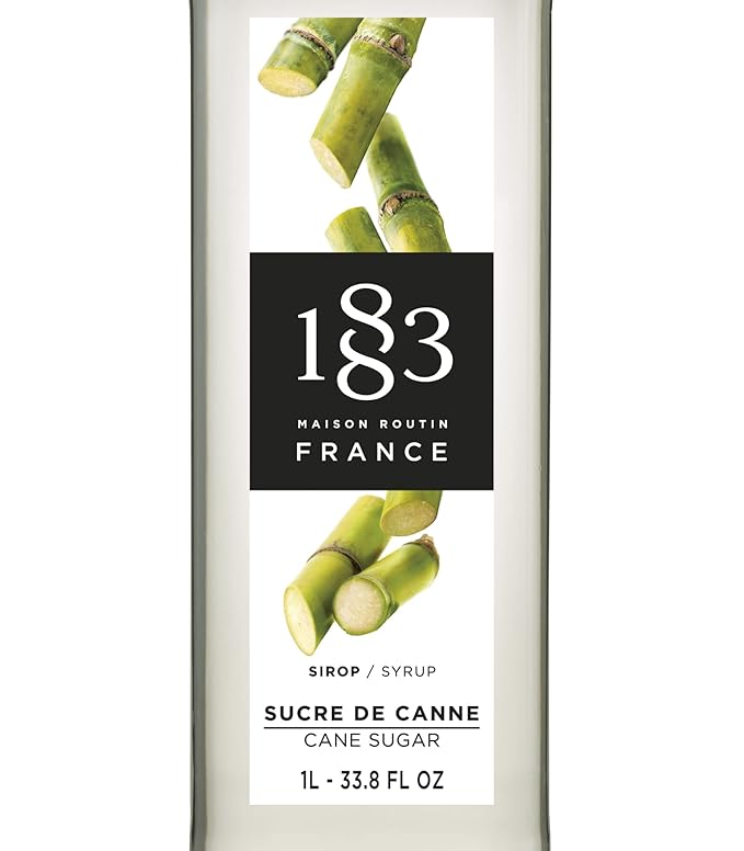 1883 Coffee Syrup, Cane Sugar Syrup for Drinks, Made in France, 1 Liter Glass Bottle