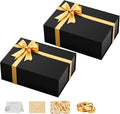 Large Black Gift Box with Lid: 2 Pack 13.5×10×5 Inches - Strong Magnetic Closure for Christmas Wedding Birthday Gifts – Perfect for Couples Friends Family