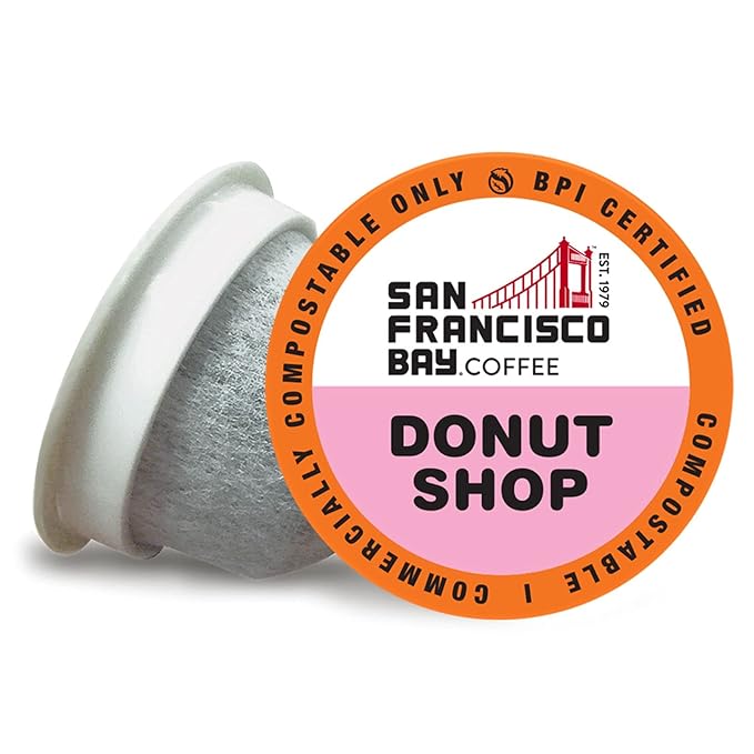 San Francisco Bay Compostable Coffee Pods - Donut Shop (120 Ct) K Cup Compatible including Keurig 2.0, Light Roast