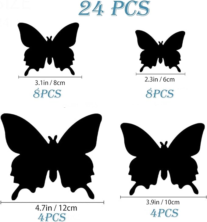 Butterfly Wall Decor 24/48 PCS, 3D Butterflies Stickers for Party Decorations with Magnets (Purple&red, 24)