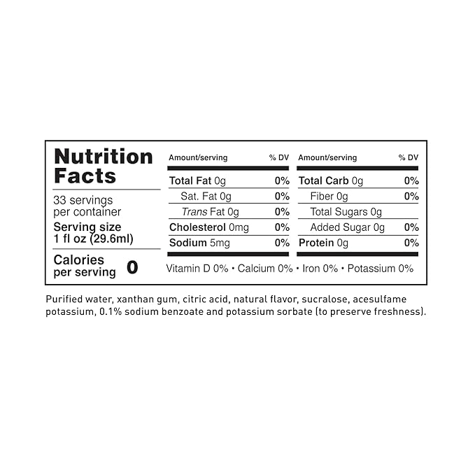 LAVA Premium Sugar Free Simple Syrup, Keto Friendly, Zero Sugar, Zero Carbs, Zero Calories, Sugar Substitute Sweetener, 33.8oz (1-Liter, 1-Pack)