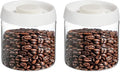uxcell 2pcs Coffee Vacuum Container, 500ml/17oz Glass Coffee Bean Storage Container with Lids for Spices Biscuits Loose Leaf Tea, White