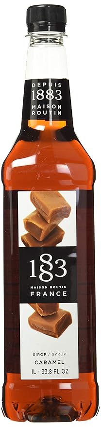 1883 Caramel Syrup for Drinks, Made in France, 1 Liter Plastic Bottle