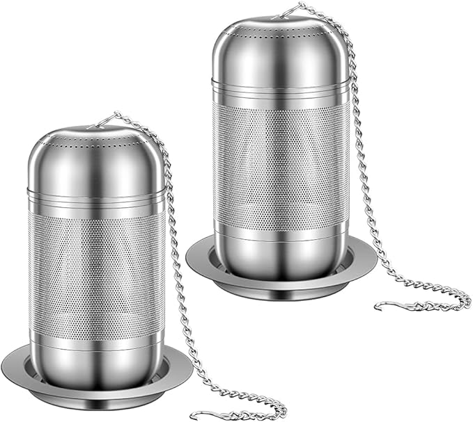 2Pack 316 Stainless Steel Tea Infuser for Loose Leaf Tea Reusable Tea Steeper Extra Fine Mesh Tea Infuser Tea Strainer for Loose Leaf Tea Spices and Seasonings (2 Pack - Large)