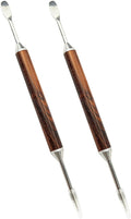 2 PCS Latte Art Pen Cinnamon Pen for Coffee,Barista Espresso Coffee Latte Art Tools Accessories for Coffee Bar Barista Make Creative Coffee Designs Decors,Stainless Steel Wood,LXLVOUEG