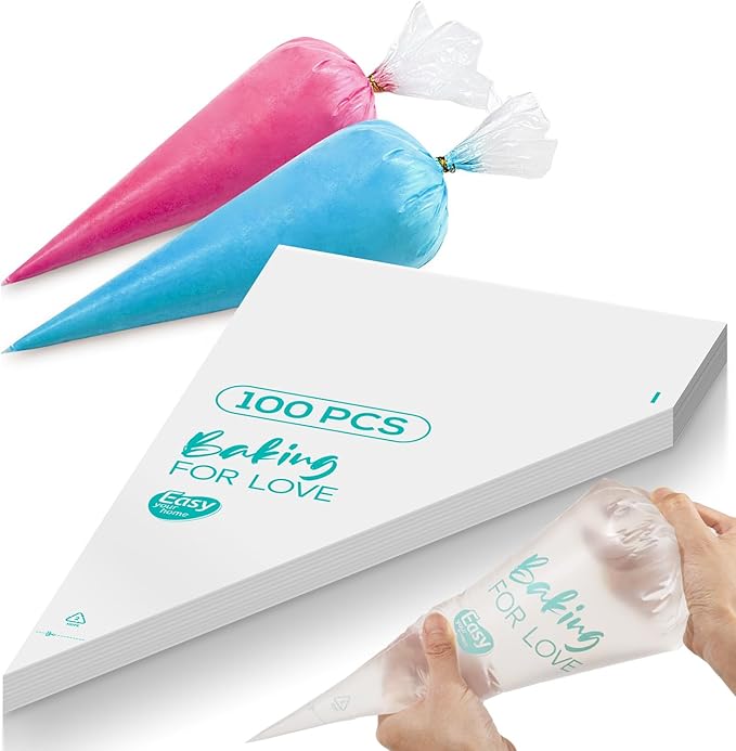16 Inch Thick Disposable Piping Bags, 100PCS Anti Burst Pastry Bags for Cake Decorating Cream Frosting and Baking Supplies, Tipless Piping