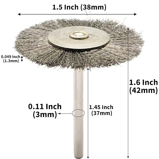 20PCS T-shaped Wire Brushes - Metal Rust Removal, Polishing, Cleaning - 38mm Diameter, 3mm Shaft - Removes Burrs, Dust, and Oxide Layer - Handles Rough Surfaces - Designed for Industrial and DIY Use