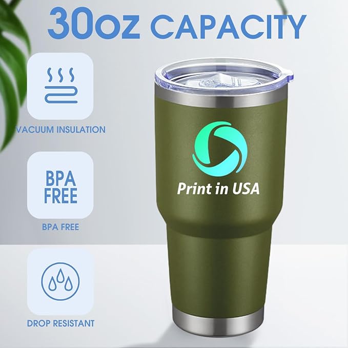 Personalized Tumbler with Pictures Text Logo,Print in USA,30oz Custom Coffee Tumbler with Lid & Straw,Double-layer Stainless Steel Custom Insulated Tumbler,Personalized Gifts As Birthday,Christmas