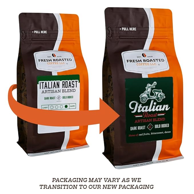 Fresh Roasted Coffee, Italian Roast, 5 lb (80 oz), Dark, Kosher, Whole Bean