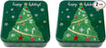 Pack of 2 Square Metal Christmas Cookie Tins With Lids, Elegant Green & Gold Festive Tins, Multipurpose Tins For Gift Giving, Durable & Stylish Storage Solution For Cake, Candy & More