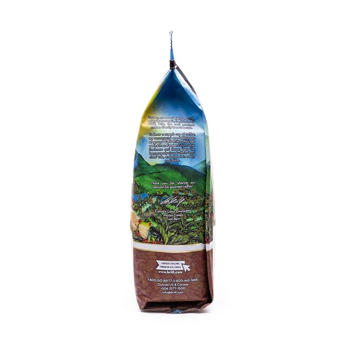 Café Britt® - Costa Rican Tres Rios Valdivia Coffee (12 oz.) (3-Pack) - Whole Bean, Arabica Coffee, Kosher, Gluten Free, 100% Gourmet & Medium Light Roast