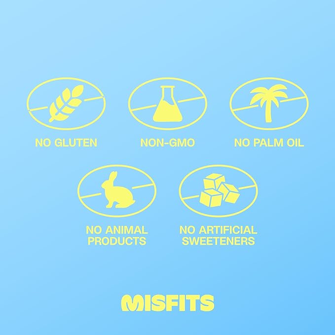 Misfits Vegan Protein (15 g) Bars, Sweet & Salty Caramel Popcorn | Plant Based, Gluten Free, Low Sugar & Carb Snacks with 4 g Fiber | Pack of 12