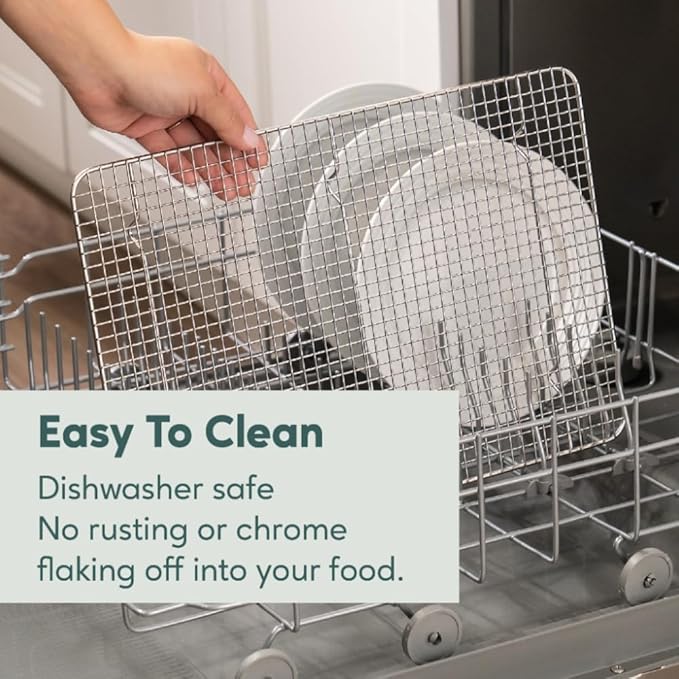 Ultra Cuisine Heavy Duty 100% Stainless Steel Cooling Rack for Cooking and Baking - Baking Rack & Wire Cooling Rack - Fits Half and Jelly Roll Sheet Pans - 11.5''x 16.5'' and 10''x 14.75''