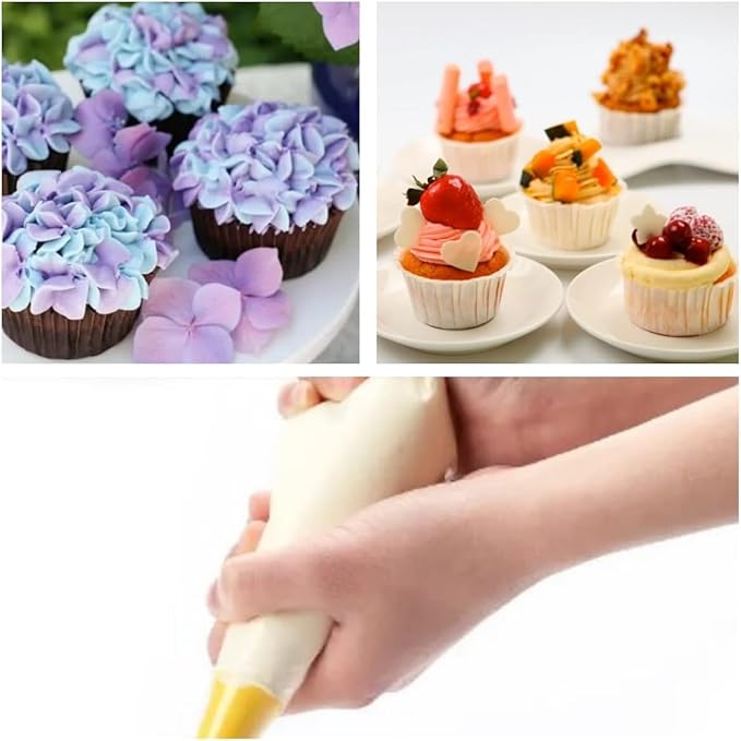 19-Inch Icing Bags Heavy Duty, AMBESTAR 100 Pieces Thick Anti-Burst Disposable Decorating Bags for all Size Tips Couplers and Baking Cookies Candy Supplies Kits, Large Cake Decorating Tools