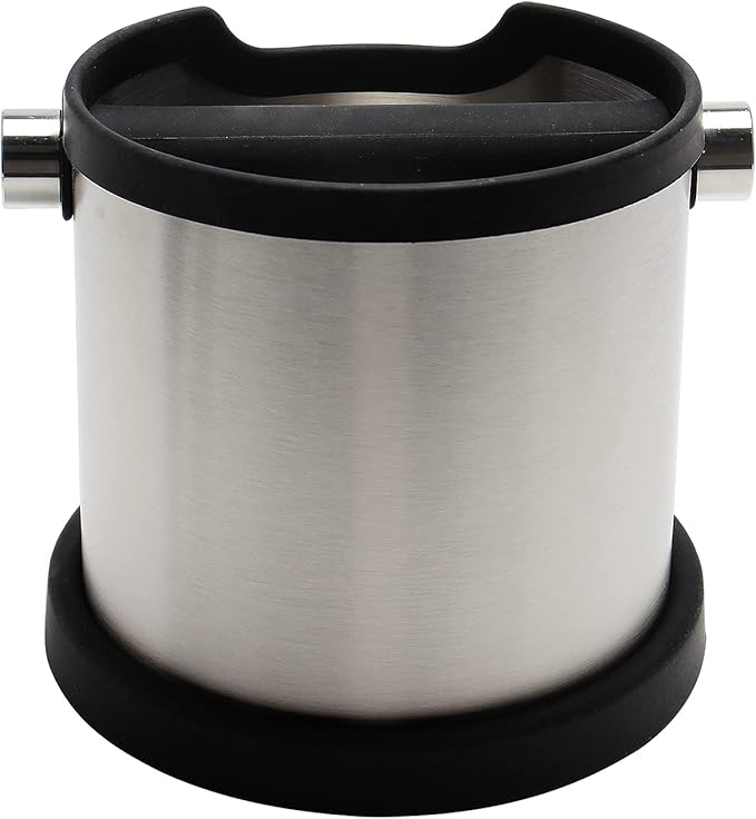 Espresso Knock Box, Capacity 60.8oz/1800ML Stainless Steel Coffee Grounds Container Waste Bin Coffee Tools for Barista and Non-slip Base (Silver)