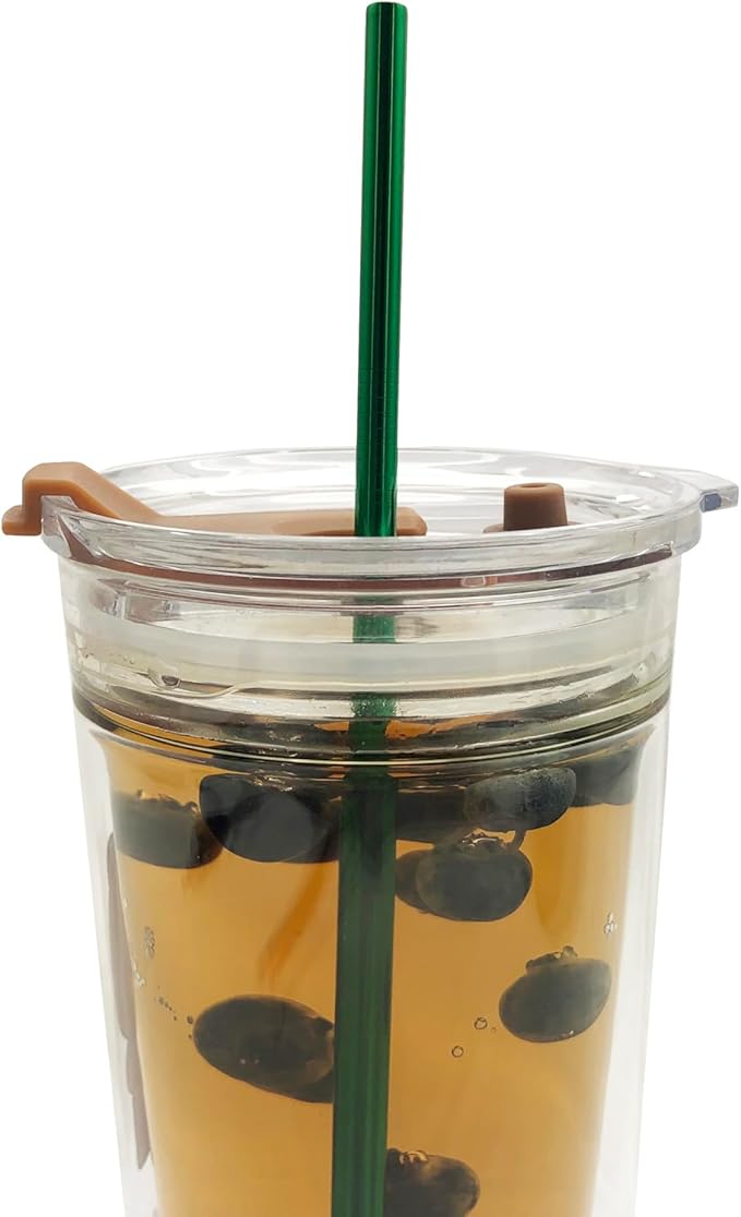 10 Pcs Stainless Steel Straws, Reusable Drinking Straws, 5 Straight + 5 Bent Metal Straws Set With 2 Pcs Cleaning Brushes (Green, 10.5 Inch)