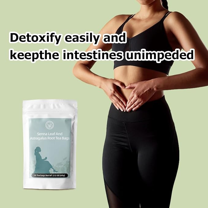 HANFANGLING Senna Leaf And Astragalus Root Tea Bag - Natural Detoxification and Beauty Herbal Tea, Support Digestion and Health, Improve Immunity and Beauty 20 Tea bags 2.12oz