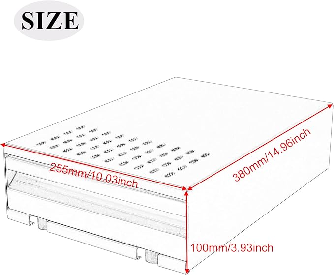 Large Size Espresso Coffee Knock Box Drawer, Stainless Steel Pull-Out Style Coffee Grounds Powder Container Bin for Cafes Restaurant Home Bar, 14.96 x 10.03 x 3.93 inch (Red)