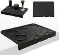 Jopgeey Espresso Tamping Mat, Coffee Tamper Mat for Espresso Machine, 10.4"x7.4" Food Grade Silicone Pad for Barista Acceessories, Waterproof Heat Resistant Tamp Station for Counter (Black)