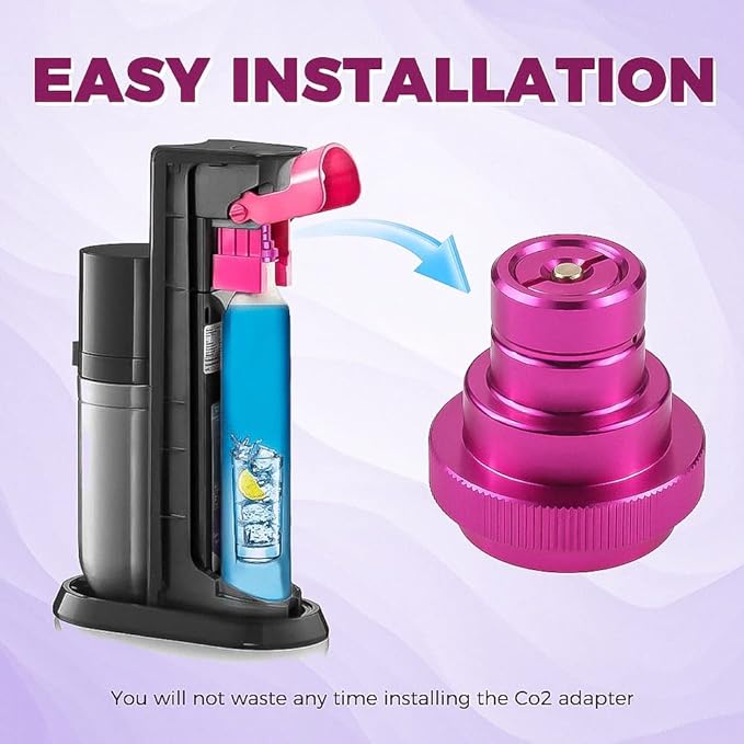 CO2 Quick Adapter for Soda Water Bubbler Compatible with DUO/Terra/Art Sparkling Water Maker, Soda Maker adapter Accessories, Purple