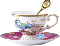 ACMLIFE Bone China Tea Cup and Saucer Set - Bone China Tea Coffee Cup and Saucer Set for 1 Luxury Fine China Tea Cup Set for One Blue Vintage Teacups and Saucers for Women Tea Party or Gift Giving