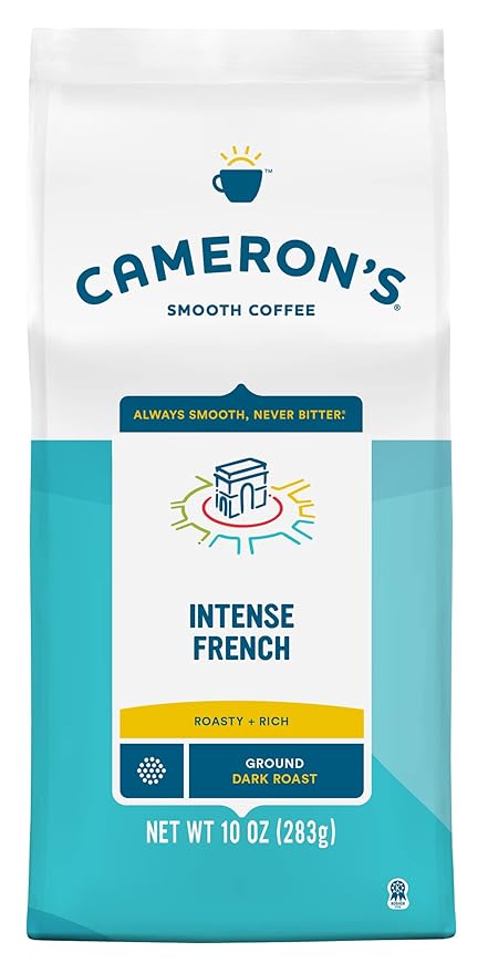 Cameron's Coffee Roasted Ground Coffee Bag, Intense French, 10 Ounce