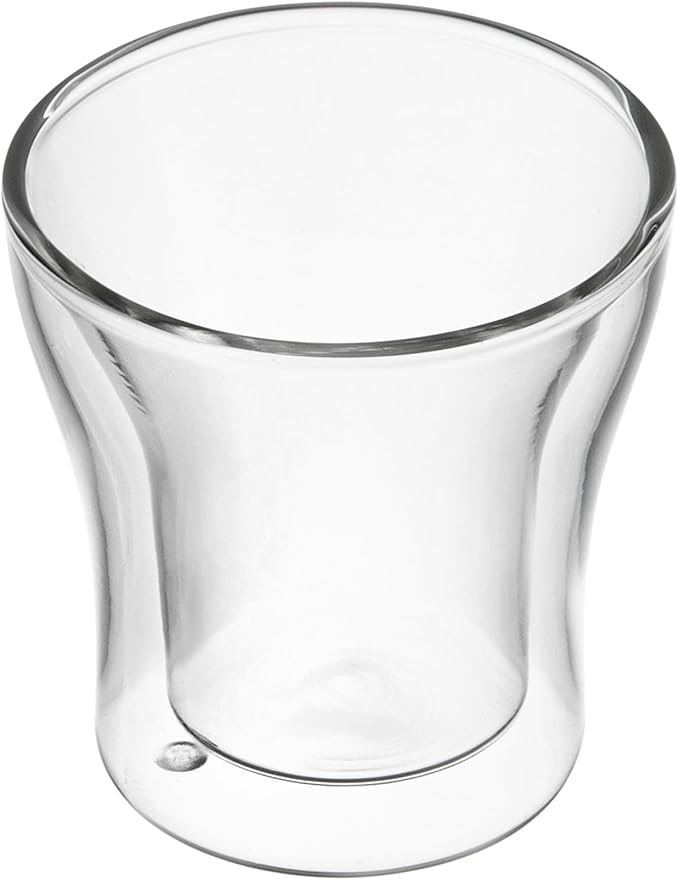 Restaurantware-Forma Professional 3.4 oz Double Wall Shot Glasses, 2 Insulated Espresso Cups - Dishwashable, Reusable, Clear Glass Coffee Cups, Freezable, For Hot Or Cold Beverages
