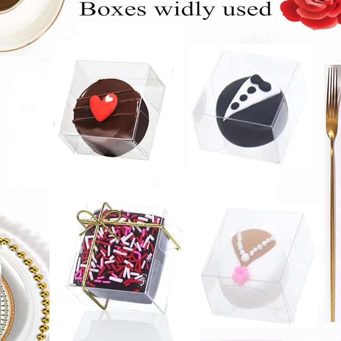 RomanticBaking 150 Pack 2.17x2.17x1.38 Inches Single Macaron Boxes Brownie Boxes Moon Cake Boxes Small candy boxes for wedding favors