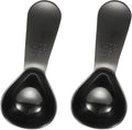 uxcell 2Pcs Stainless Steel Coffee Scoop, 30ml Short Handle Measuring Spoon for Ground Coffee Tea Sugar Kitchen Gifts, Black