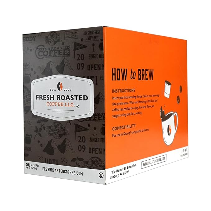 Fresh Roasted Coffee, Organic White Knight | USDA Organic, Kosher | Light Roast 24 Pods for K Cup Brewers