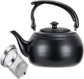 50 oz/1500ml Stainless Steel Steeping Teapot with Infuser for Loose Leaf Tea, Metal Tea Steeper Pot Coffee Water Kettle for Stovetop, Tea Maker for Hotels, Restaurant, Home, Kitchen, Black