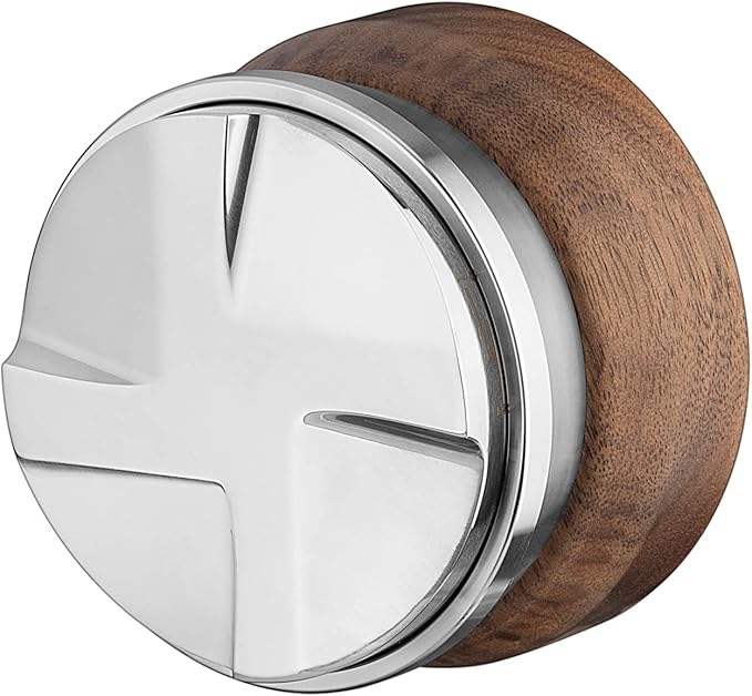 MOJAE 53mm Espresso Distributor, Coffee Distributor, Espresso Distribution Tool, Adjustable Depth Espresso Leveler with Walnut Wood Handle, Fits for 54mm Breville Barista Portafilter