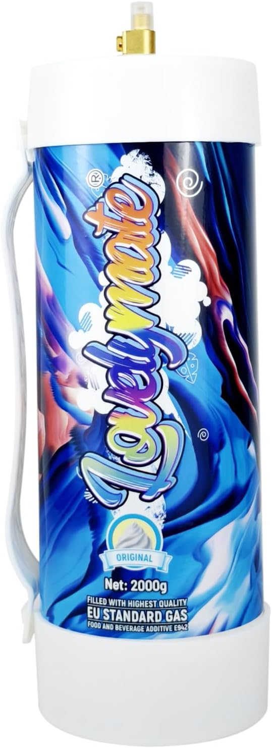 Whipped Cream Charger Tank 3.3L 2000G Whip Cream Charger Cylinder Food Grade Flavored (Tips Included) (1, Original)