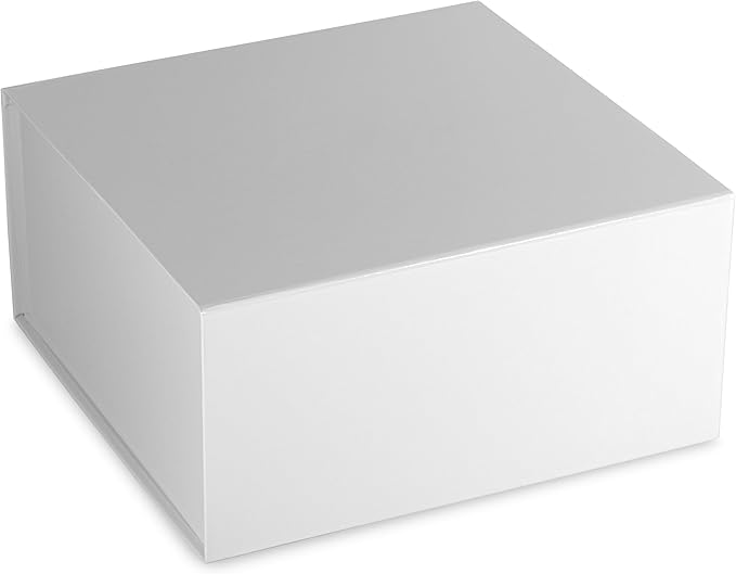 Prime Line Packaging Magnetic Gift Boxes 15 Pack 10x10x5 Medium Collapsible White Box with Magnetic Lid for Gift Boxes, Holiday Wrap, Birthdays, Weddings, All Occasions, Bulk