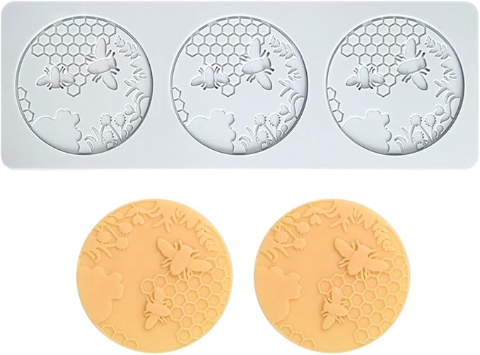 TUKE 3D Honeycomb Lace Fondant Mold Lace Beehive Wedding Cake Silicone Mousse Sugar Craft Icing Mat Pad Pastry Baking Tool (B_ Honeycomb)