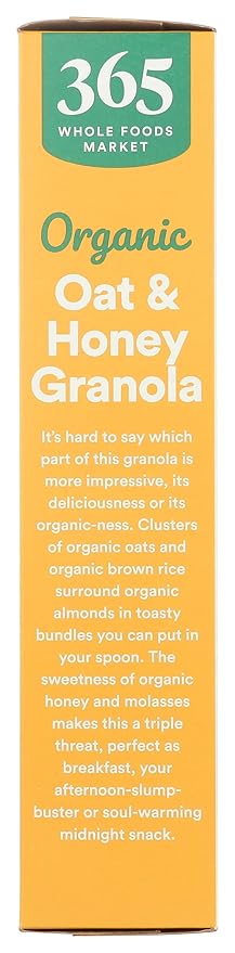 365 by Whole Foods Market, Organic Oat & Honey Granola, 17 Ounce