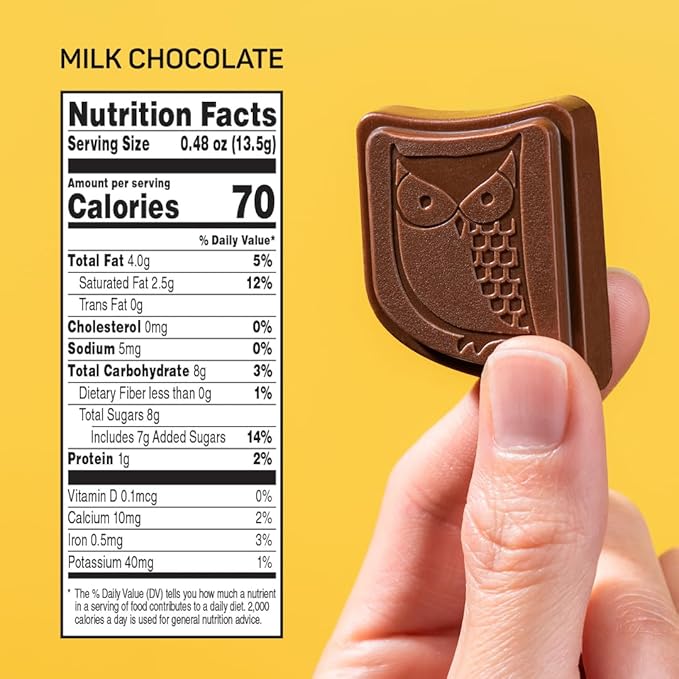 AWAKE - Caffeinated Chocolate Bites - Milk Chocolate, 50 Bites - 50mg Caffeine - Individually Wrapped Energy Bites - Coffee Alternative - Fairtrade, Gluten Free, Non GMO - 0.48oz