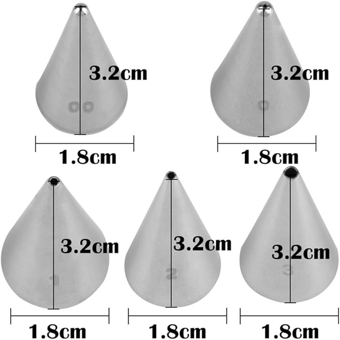 Cake Decorating Set, 5 Pieces Stainless Steel Icing Piping Nozzles Tips Kit - Christmas Holiday Birthday Anniversary Wedding Cupcakes Cakes Cookies Dessert Candy Pastry DIY Making Tools #5