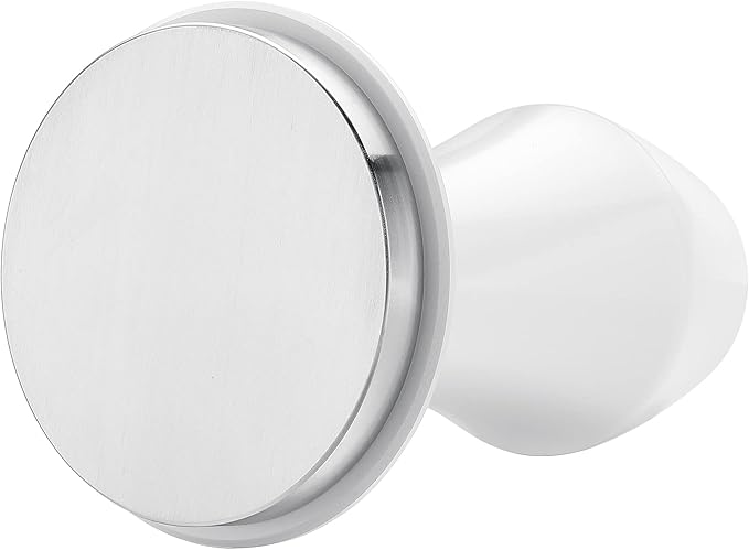 Normcore 51mm Espresso Coffee Tamper V4.1, Spring Loaded Tamper with 15lb/25lb/30lb Interchangeable Springs, Fit Delonghi 51mm Portafilter, Anodized Aluminum, White