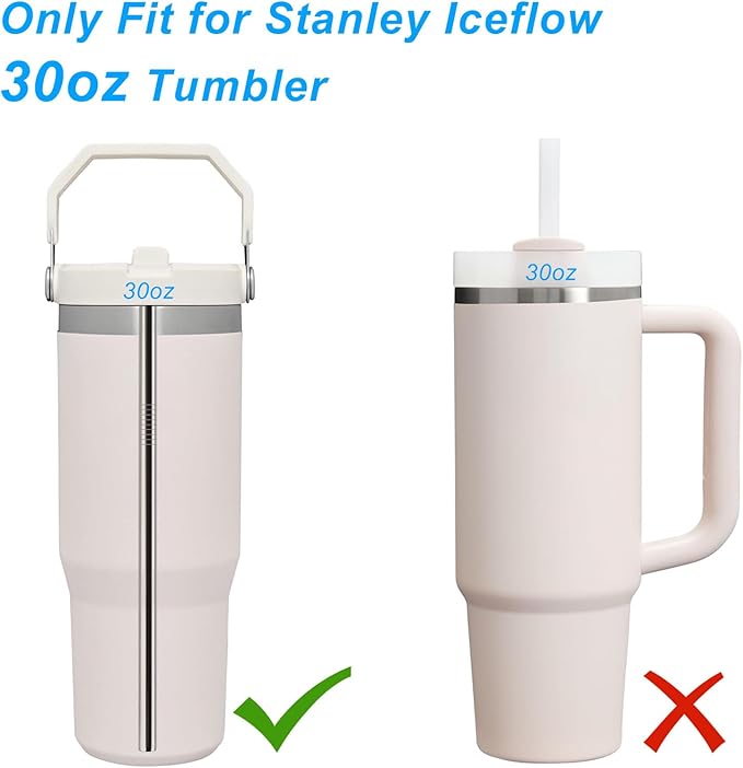 Metal Straws Reusable for Stanley Iceflow Flip 30oz Tumbler,6 Pack Replacement Stainless Steel Straws with 2PCS Straw Cleaner Brush for Stanley Accessories (Stainless Steel, for Stanley Iceflow 30oz)