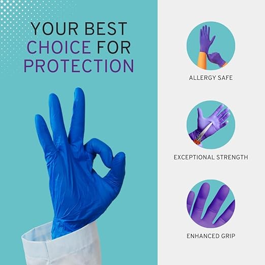 SafeWay Nitrile Gloves, 2000 Ct, Small, Powder-Free, Latex-Free, All-Purpose, Professional Disposable Gloves with Textured Fingertips for Medical Use, Food Prep, Cleaning, Tattoo & More