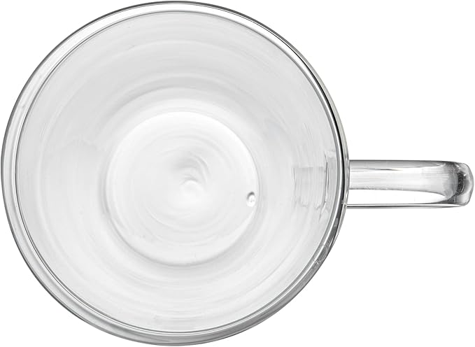 Restaurantware-Forma Professional 13.5 oz Double Wall Glass Mugs, 2 Insulated Coffee Mugs With Handle - Dishwashable, Reusable, Clear Glass Beverage Cups, Freezable, For Hot Or Cold Beverages