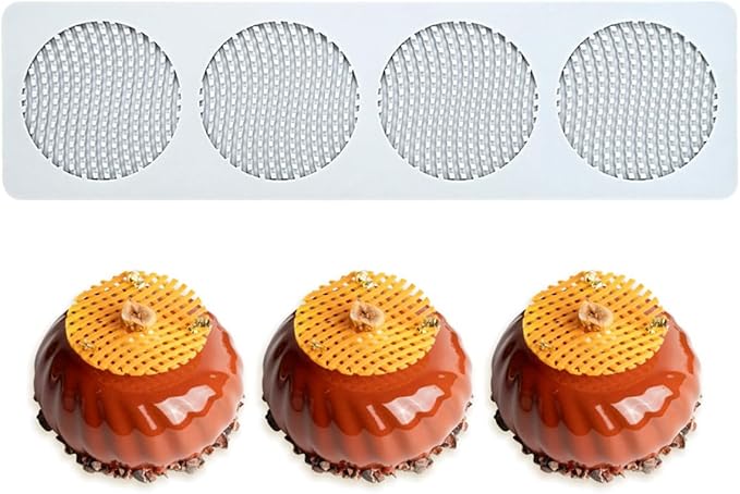 TUKE Honeycomb Lace DIY Cake Decor Silicone Mold Beehive Candy Biscuit Ice Baking Mould Round Chocolate Making Tools (F_ Honeycomb)