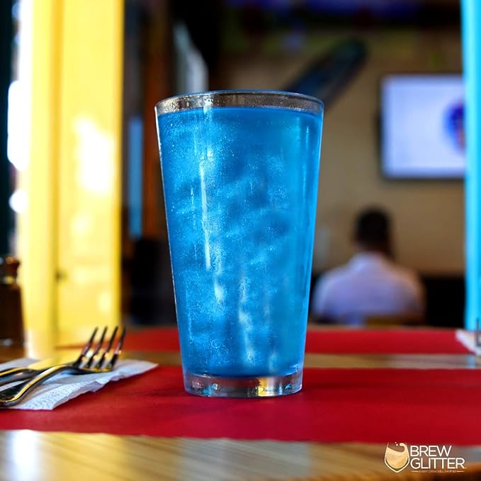 Sky Blue BREW GLITTER Edible Glitter For Drinks, Cocktails, Beer, Garnish Glitter & Beverages | KOSHER & HALAL Certified | 100% Edible & Food Grade | Vegan, Gluten, Nut Free (50g, Sky Blue)