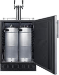 Summit Appliance 24" Wide Wine Kegerator/Refrigerator Combo, Black Interior, Caster Wheels, Residential/Commercial Use (RHD, Wine)