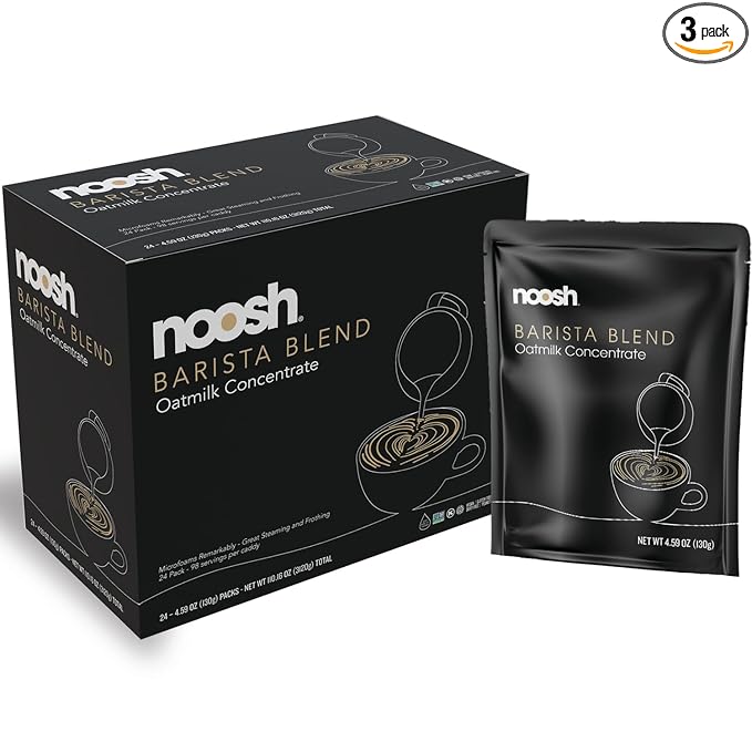 NOOSH Oatmilk Concentrate - Oat Milk Powder - Each Pack Makes 1qt - Great for Foaming and Steaming - Perfect for Hot or Cold Beverages – 4.59oz (24 Pack)