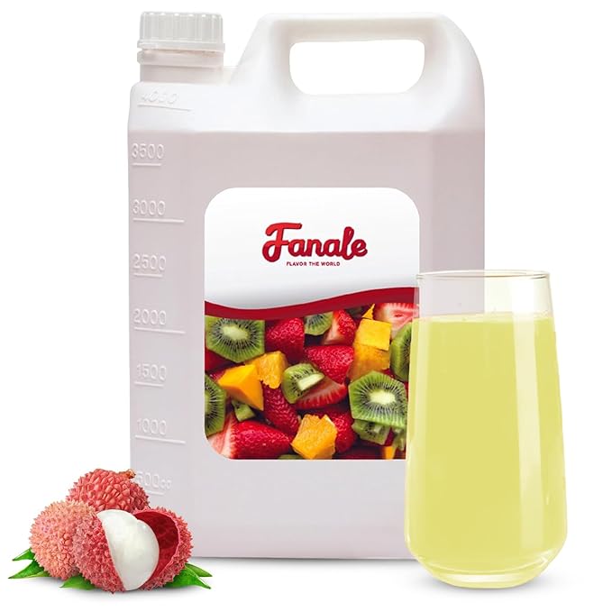 Fanale Premium Flavoring Concentrated Syrup for Bubble Tea 11 lb | Lychee Flavor Syrup | for Boba Tea, Smoothies, Slushes, Desserts | 11lb | SRP050