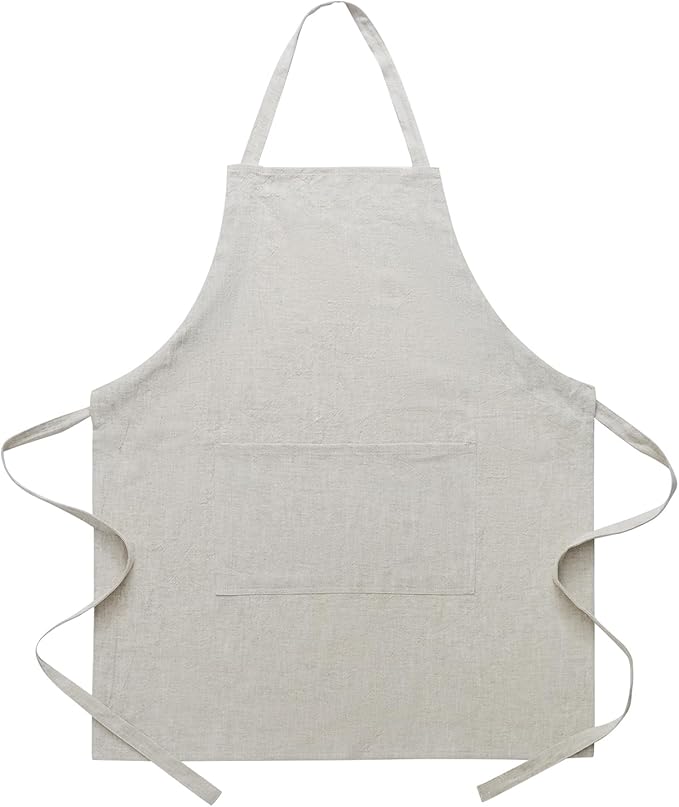 Cotton Linen Apron for Women - Adjustable Casual Apron with Pocktes, Great for Florist, Coffee House and Kitchen